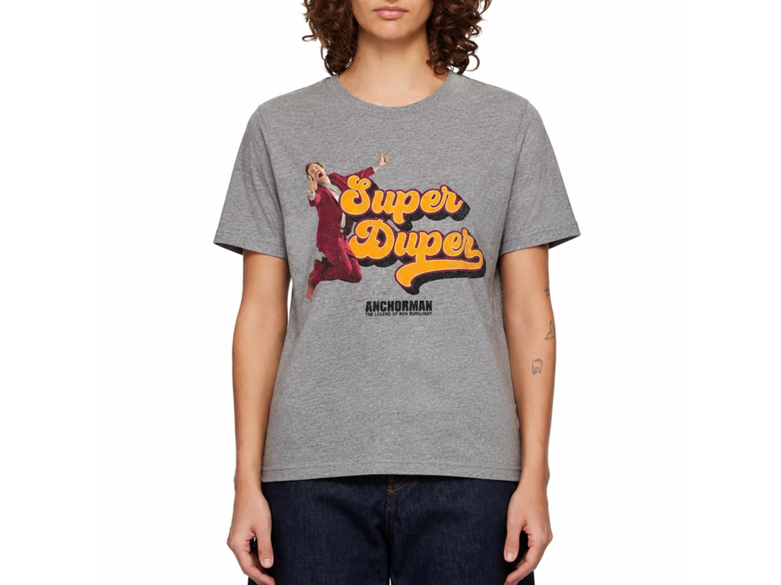 Rockinstone Anchorman Movie Super Duper Heather Graphite Adult T-shirt Size:xl