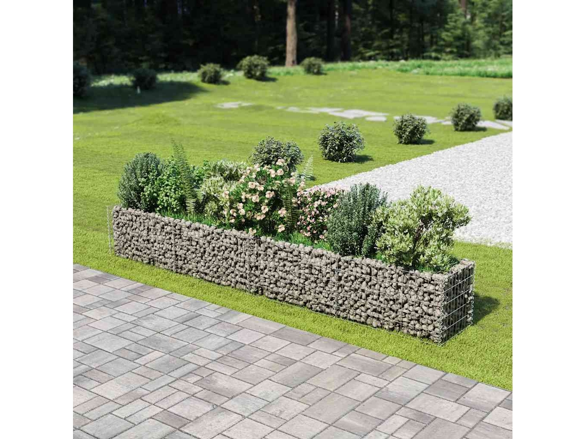 Vidaxl Canteiro Elevado/cesto Gabião 360x50x50 Cm Aço Galvanizado