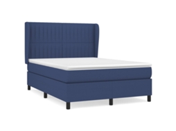 Box Spring Bed, Box Spring Beds Vidaxl Azul Tecido (140 X 190 Cm)