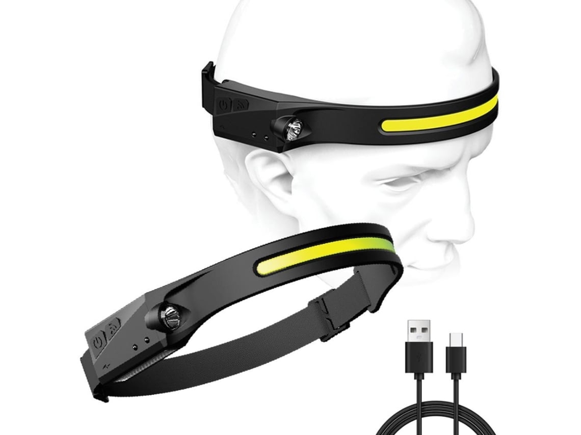 Farol De Carregamento Usb Yunzii Hyy 3 Indução Brilho Led 230 Cob Recarregável Preto