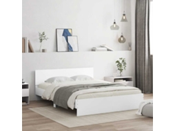 Vidaxl Estrutura De Cama Com Cabeceira E Luzes Led 160x200 Cm Branco