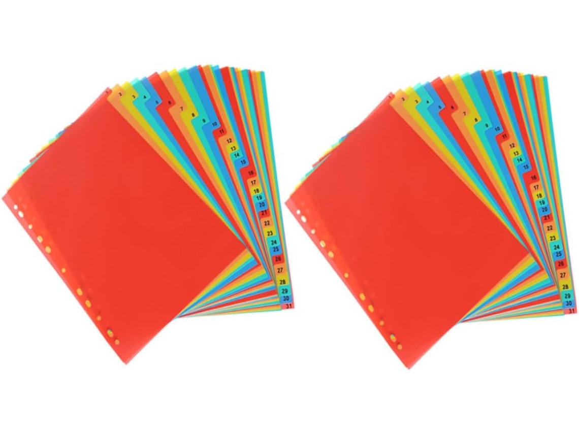 Conjuntos de Divisórias Plásticas, Organizador Arquivos e Fichário para Documentos Verticais. 29,80 X 21,00 0,