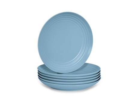 Conjunto de 6 Pratos Plastic Forte  Classic Llanos 20 Cm reutilizáveis