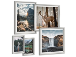 Conjunto De Pinturas Paisagens Da Natureza Cachoeiras Fauna Espelharte (5 Peças)