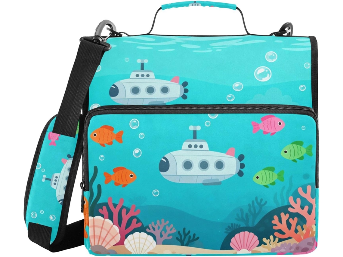 Pasta Organizadora Subaquática De Desenho Animado Com Alça Ombro, Vários Bolsos, 3, 8cm, 3-selos, Bolsa Arquivos