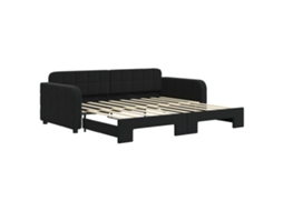 Daybed With Trundle, Daybeds With Trundles Vidaxl Preto Veludo (90 X 190 Cm)