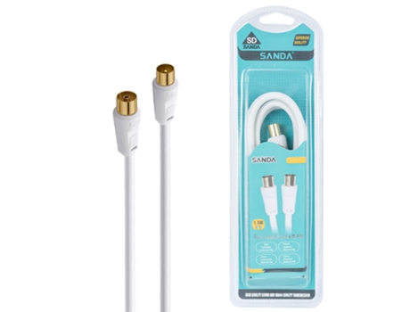 Cabo Coaxial Rg6 M-F SANDA Sd-8176 1.5M (Branco)