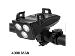 Luz Led Para Bicicleta 4 Em 1 À Prova Dágua Com Buzina, Suporte Para Celular E Carregador Portátil Olysi Shop
