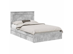 Cama com Armazenamento Cinzento 135x190 cm Madeira Processada MAISON EXCLUSIVE
