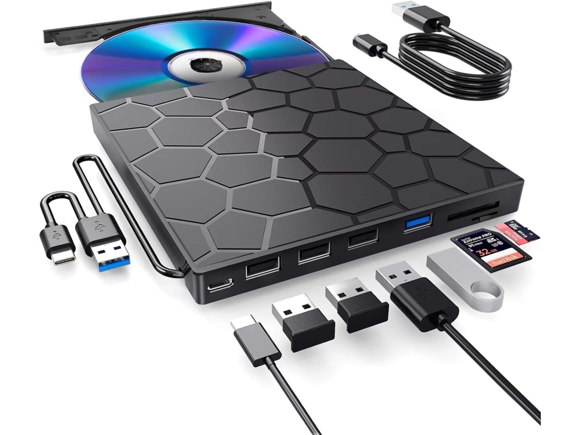 Unidade De Dvd Externa Para Windows 11 E Macbook Pro Gravador Usb 3.0 Fino Com Correção De Erros Mang Guo