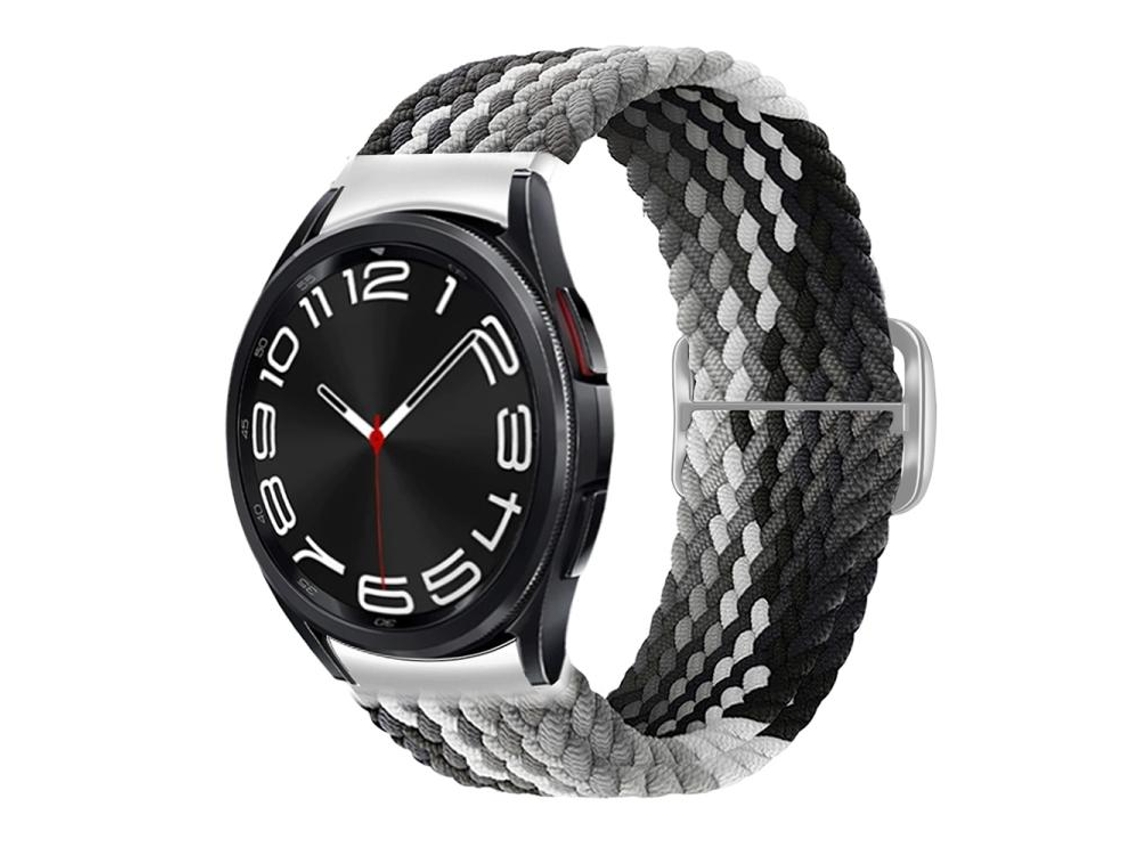 Bracelete para Samsung Galaxy Watch 7/6/5/4 Nylon Trançado Eight Buckle Chocolate XIAOMOYU