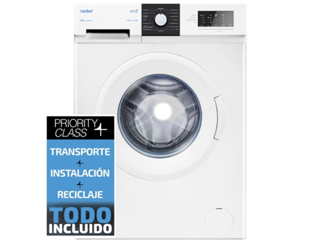 Máquina de lavar roupa de carga frontal SAUBER SÉRIE 3-W8123 V, 8 kg, 1200 rpm, branco