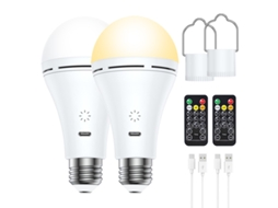 Lâmpada Recarregável Usb C Com Controle Remoto, Lâmpada Led E26 9w Regulável Com Tela Sensível Ao Toque E Função Temporizador, 3 Cores Brilvibera