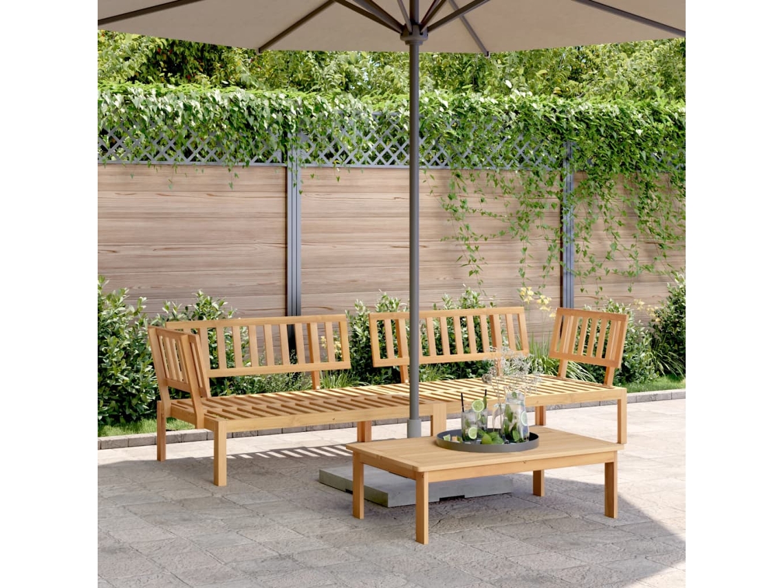 Vidaxl Sofás De Canto Paletes 2 Pcs P/ Jardim Madeira De Acácia Maciça