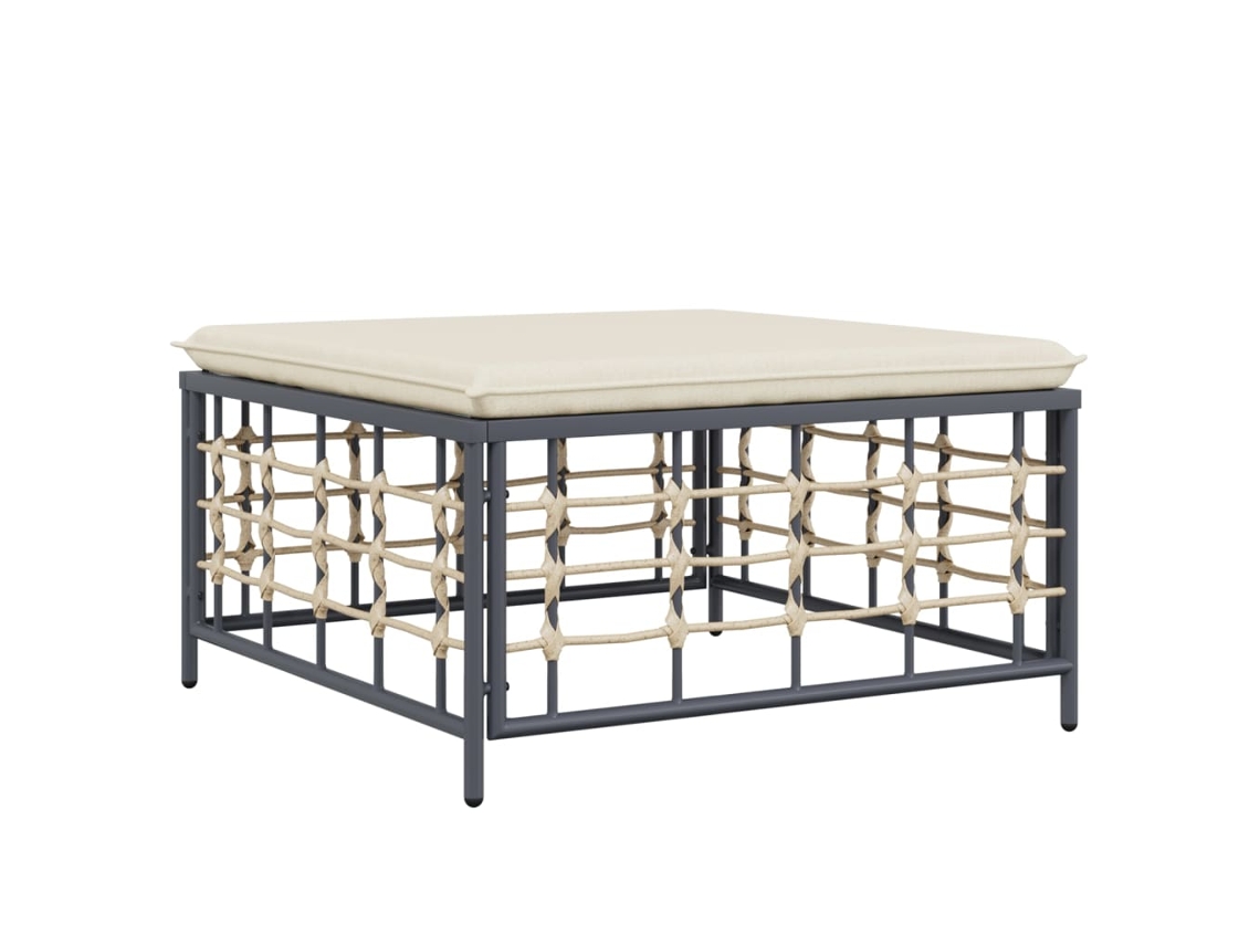 Garden Footstool, Garden Footstools Vidaxl Antracite Rattan / Vime (n/a)