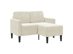 Sofá 2 Lugares Vidaxl Creme Veludo (125 Cm)