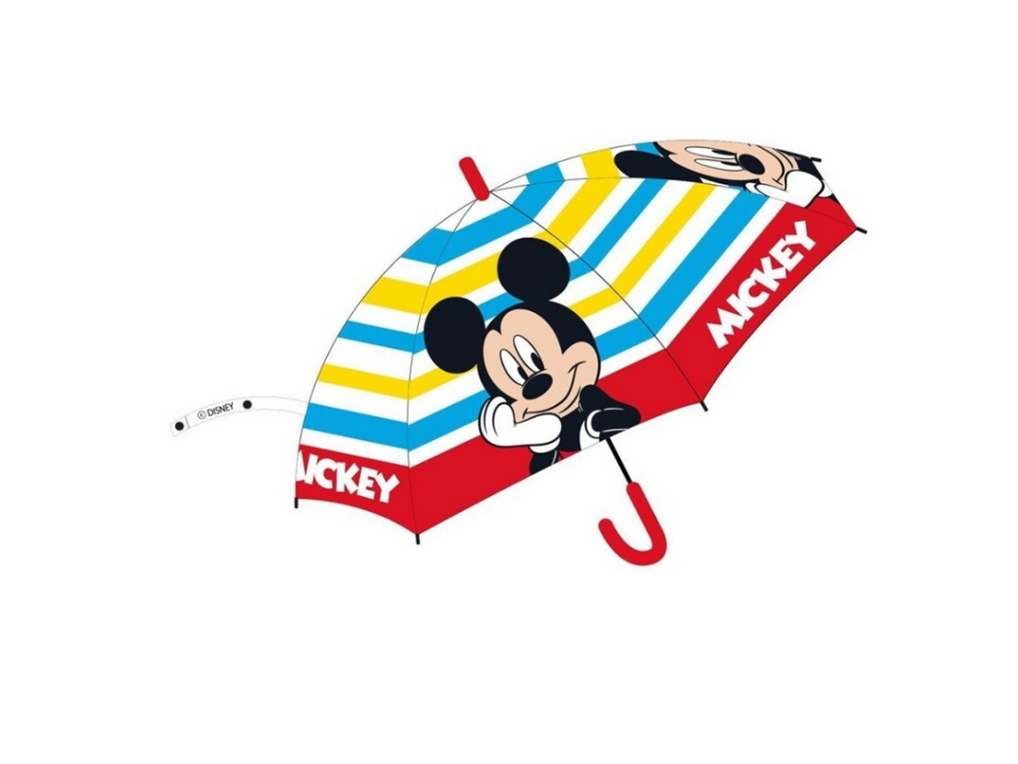 Guarda-chuva Listrado Do Mickey Mouse, Transparente, Para Crianças, 70 Cm 87075