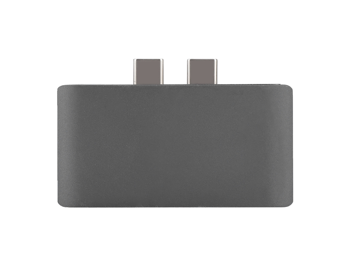 Conversor (saída De Vídeo Hdmi Transferência De Dados Usb3.0) Conversor 3-em-1 Type-c Para Hdmi+usb3.0+pd (cinza)