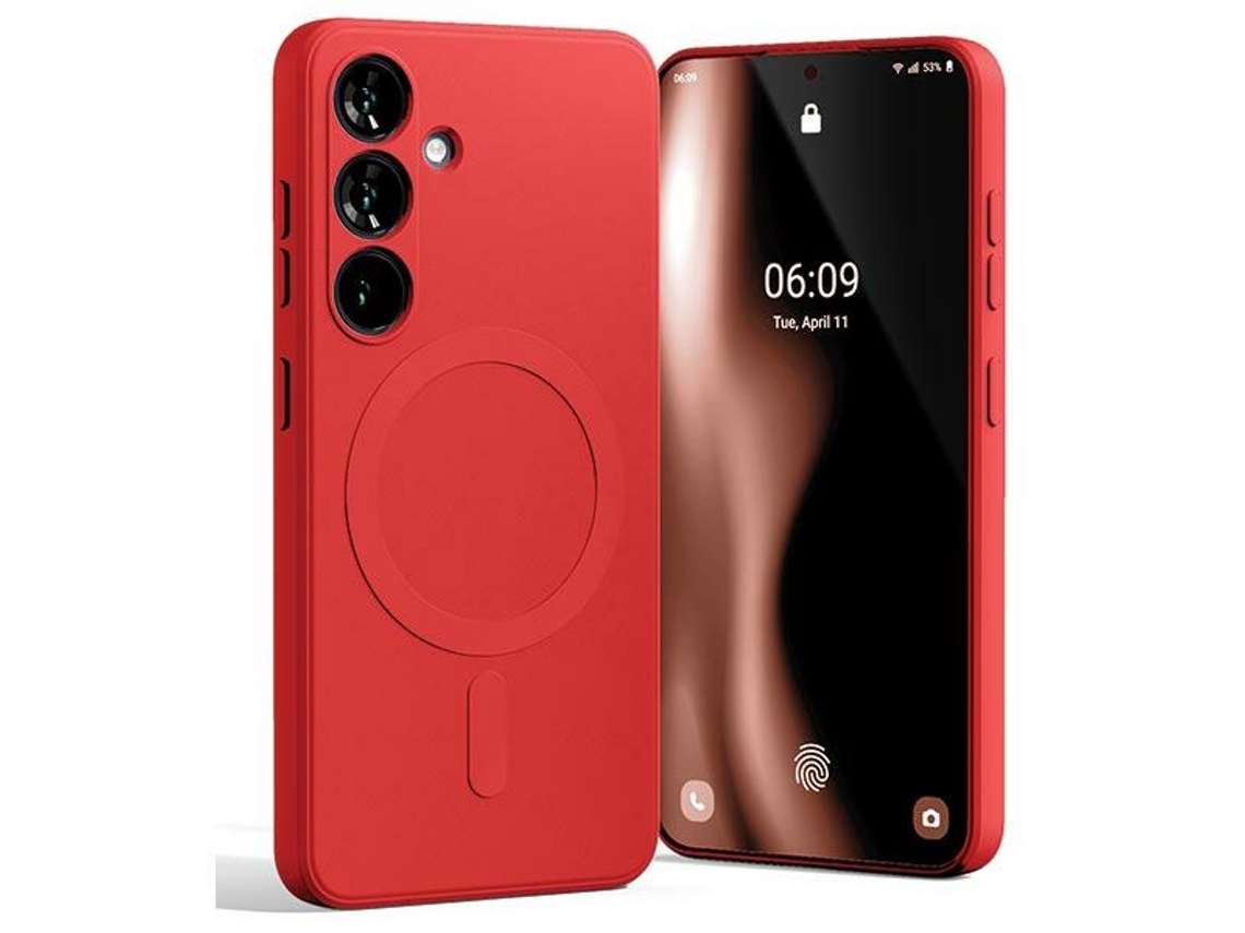Capa Magsafe para Samsung Galaxy S24 S MERCURY Silicone Vermelho