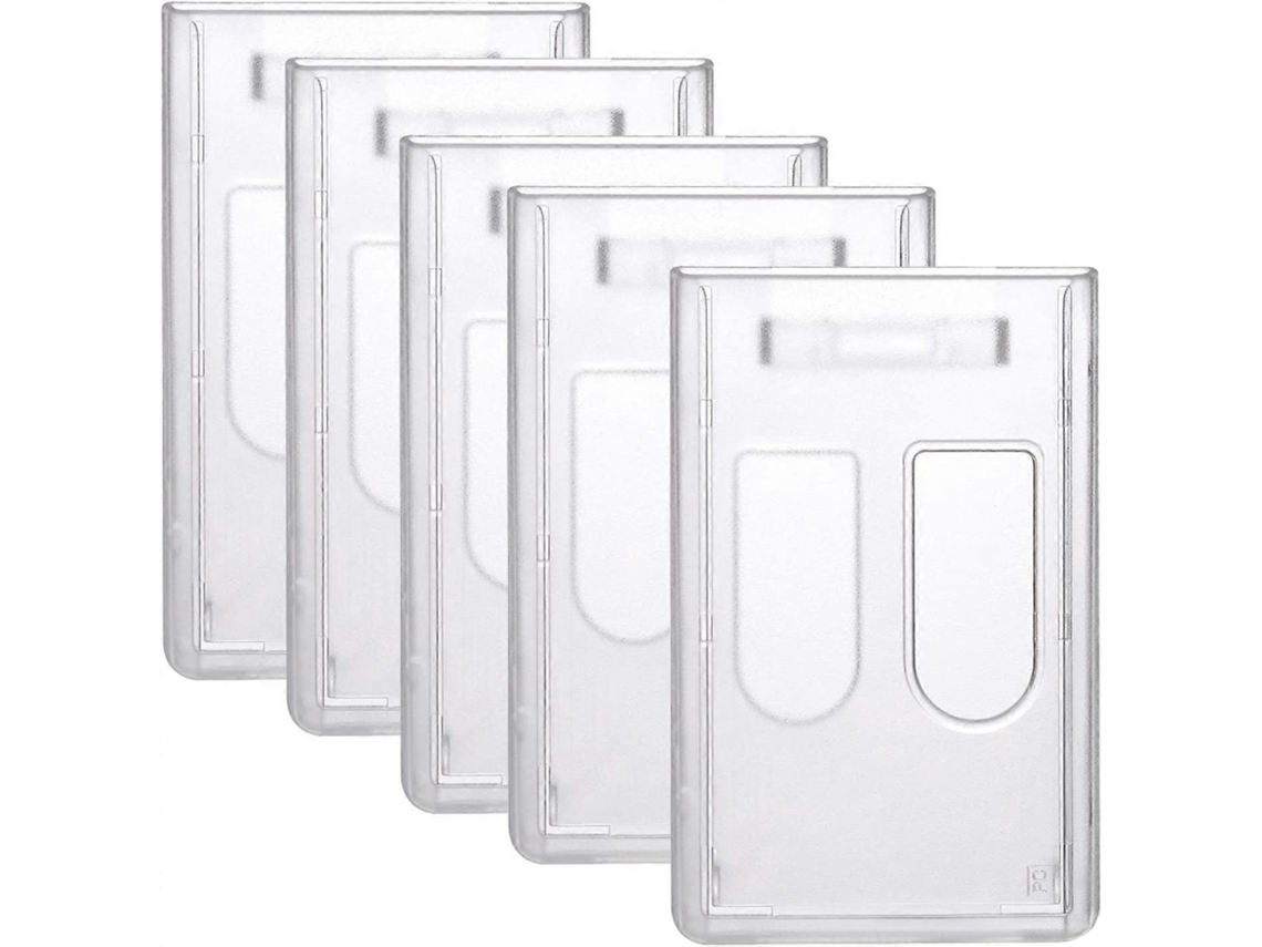 Vertical 2 Card Badge Holders Pesados Frosted Com Slots 5 Unidades