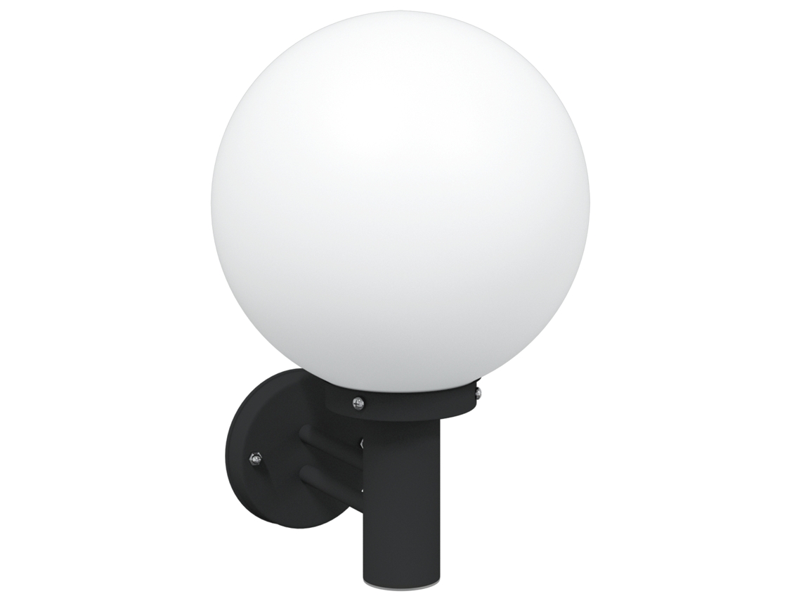 Luz De Parede Preta Em Aço Inoxidável Ip44 Vidaxl Preto Metal
