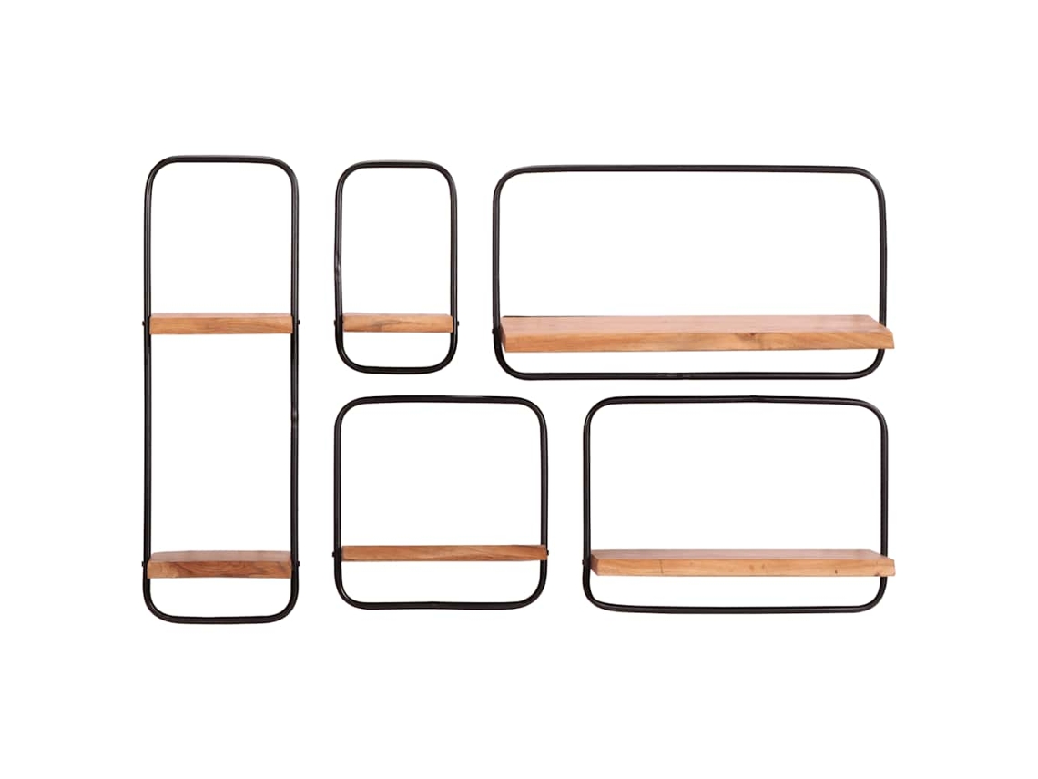 Prateleiras Parede 5 Pcs Madeira de Acácia Maciça MAISON EXCLUSIVE
