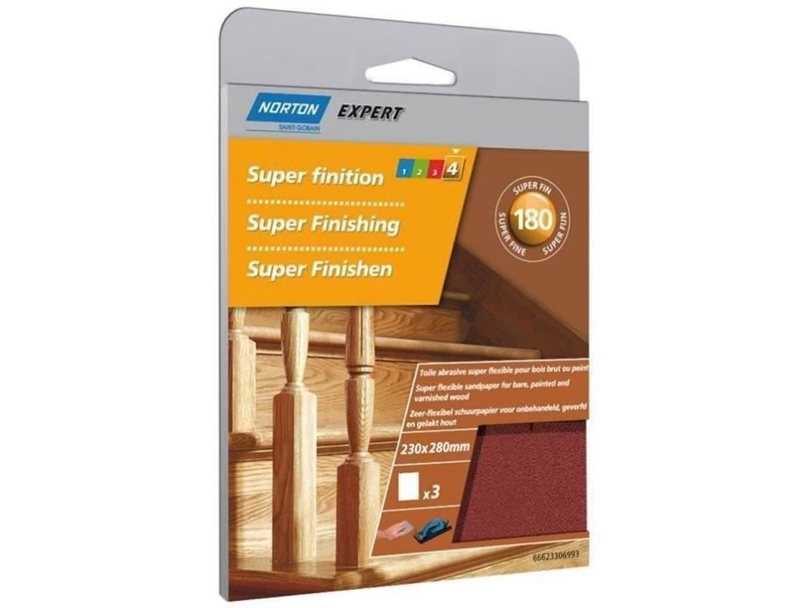 Abrasivo Superflexível Norton Grão 180 Lote De 3 230x280mm Óxido De Alumínio