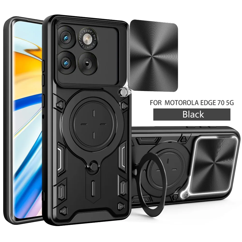 (preto, Motorola Edge 70 Fusion) Capa Protetora Magnética Deslizante Para Lente Da Câmera No Carro