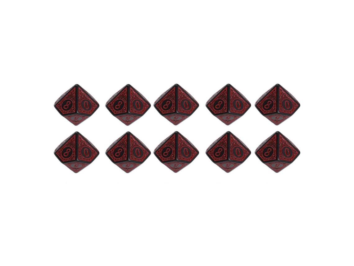 Ats 10 Dados Poliédricos de Acrílico para Jogos de Mesa e Rpg, 10 Faces, Multiusos