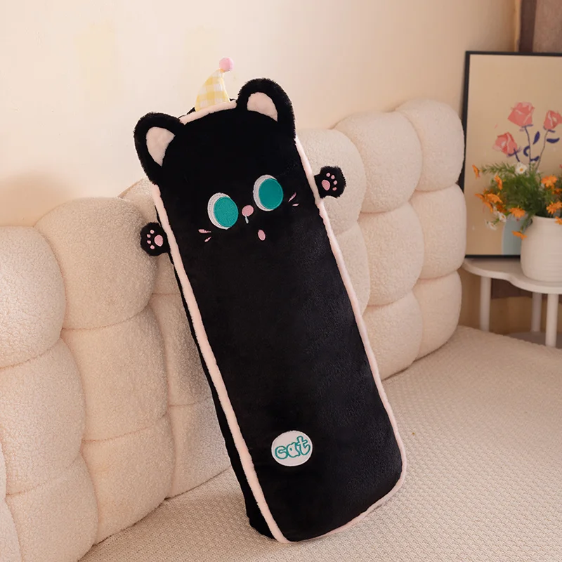 Almofada Comprida para Adultos com Estampa de Animais, Macia e Confortável. MDUG (gato Preto 87cm)