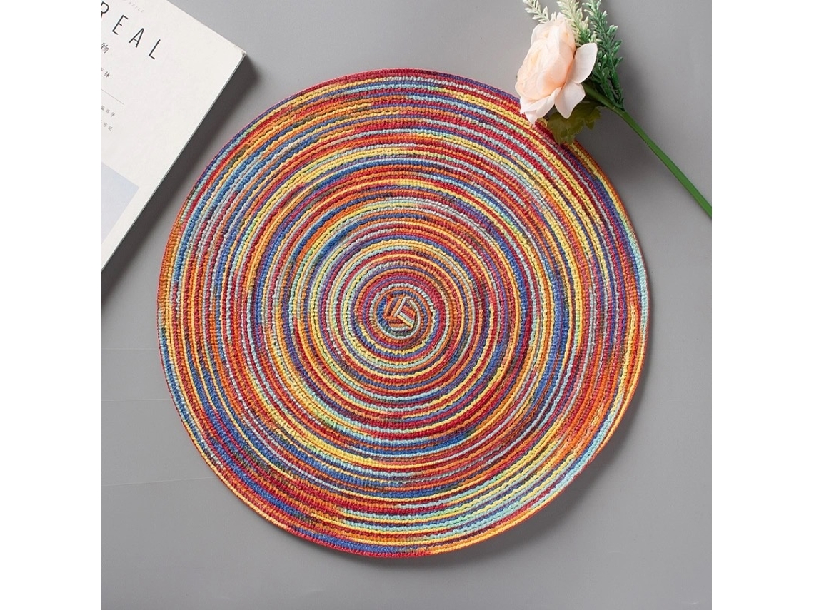 1 Peça Toalha De Mesa De Linho E Algodão Para Mesa De Jantar, Conjunto De Chá Antiderrapante Com Flor Redonda Folha Híbrida Rede