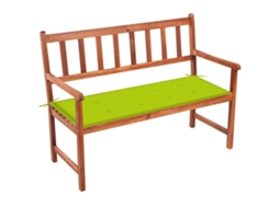 Vidaxl Banco De Jardim C/ Almofadão 120 Cm Madeira De Acácia Maciça