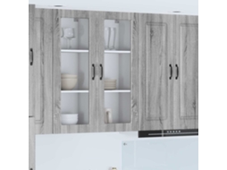 Vidaxl Armário De Vidro De Parede Porto Cinza Sonoma 40 X 31 X 100 Cm