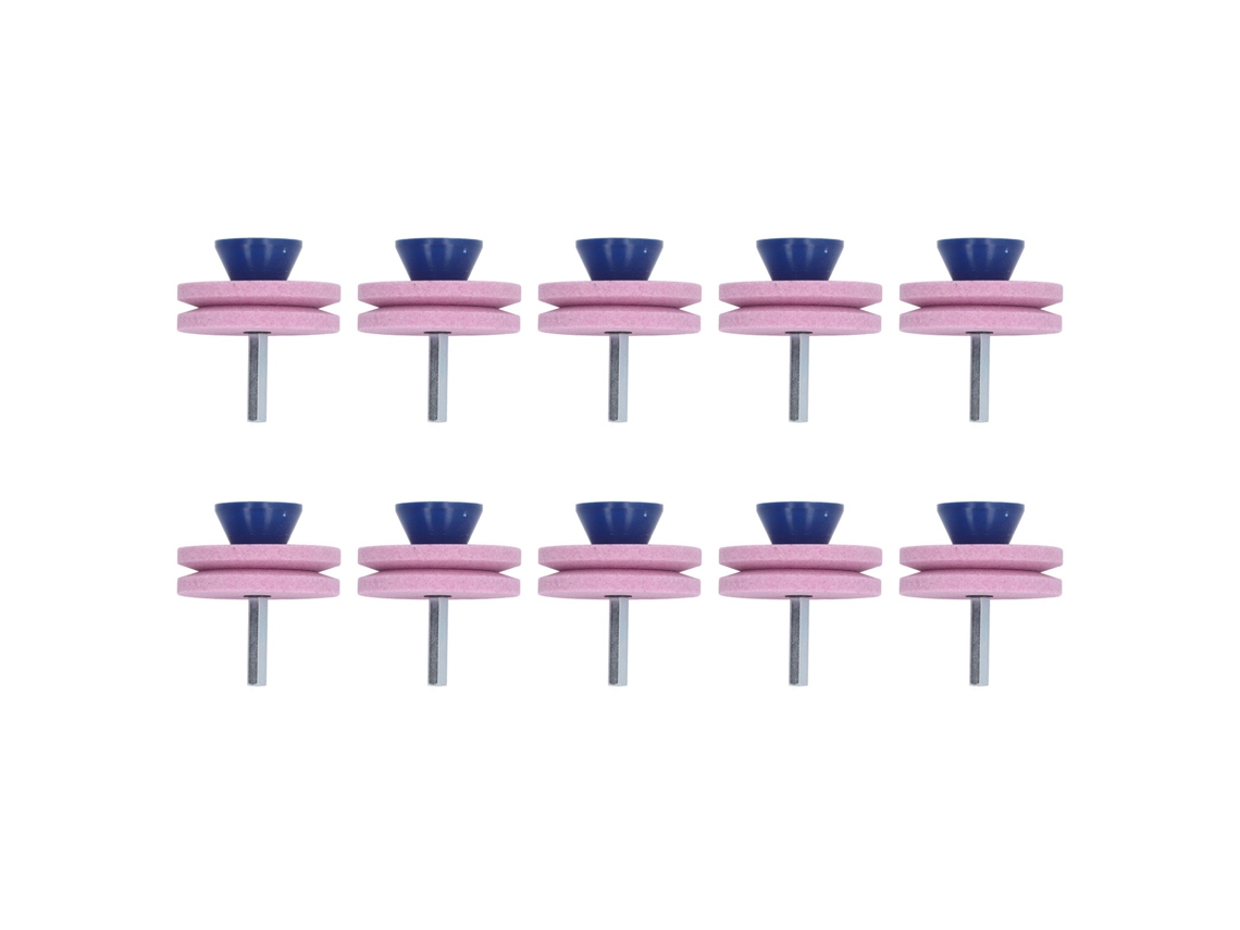 10 Peças De Afilador De Lâmina De Cortacésped De Corindão De Duas Camadas Universal Para Furadeira Elétrica Ou Manual