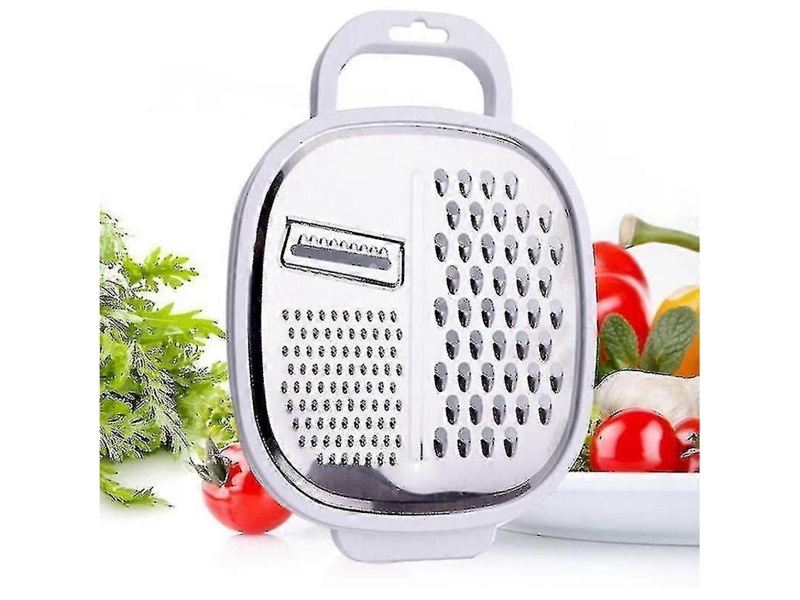 Rallador de Legumes e Queijo com Recipiente e Tampa, Rallador de Cozinha com 4 Lâminas e Raspador Cerâmico Incluído