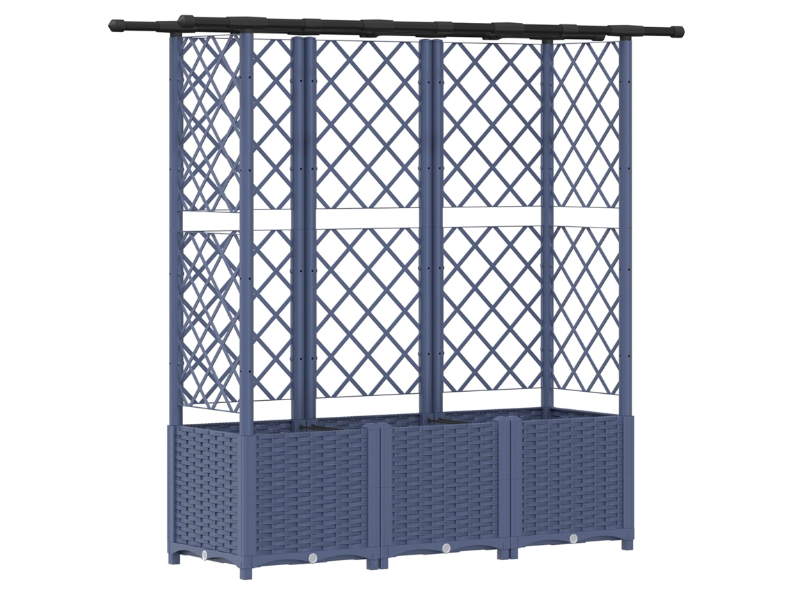 Vidaxl Cama Elevada Com Treliça E Telhado Cinzento 162,5 X 40 X 138 Cm