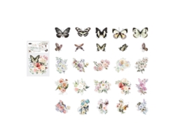 50 Pegatinas De Mariposas Y Flores Autoadesivas Para Scrapbooking Y Decoración Diy