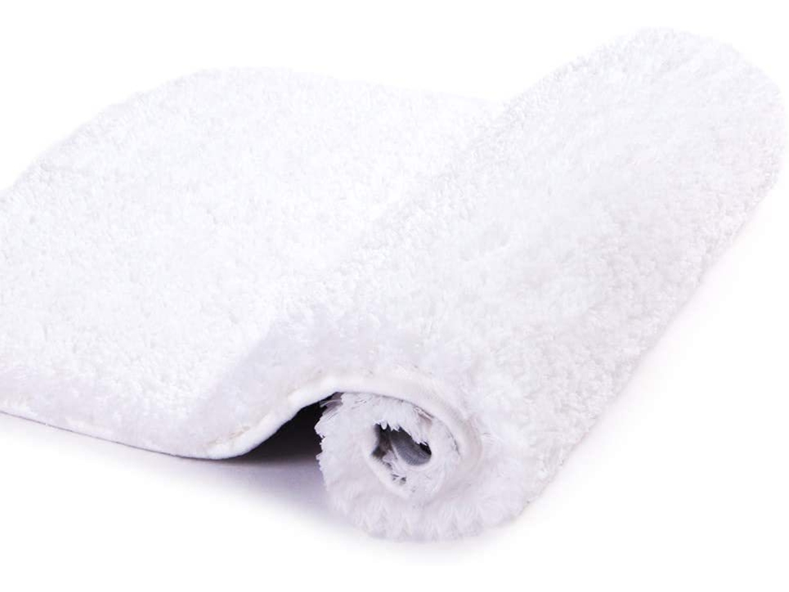 Tapetes de Banho Antiderrapantes Absorventes de Secagem Rápida para Decoração de Banheiro Branco EVELTEK 45x75cm