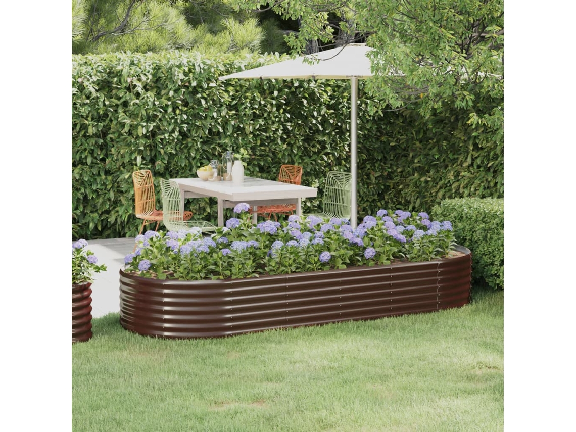 Vidaxl Canteiro Elevado Jardim 249x100x36 Aço Galvanizado Castanho