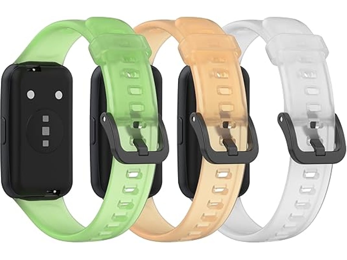 Lurelia Pulseira De Silicone Translúcida Ajustável, Compatível Com Huawei Band 7 (pacote 3), Estilo Funcional