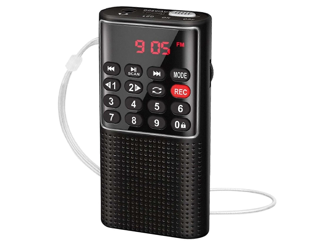 Rádio Walkman Fm De Bolso, Rádio Portátil A Bateria Com Gravador, Chave De Bloqueio, Cartão Sd, Gravação De Som Recarregável Olysi Shop
