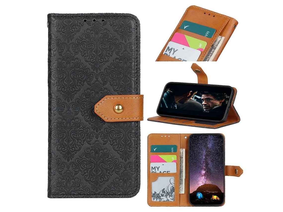 Capa De Couro Pu Com Flip Horizontal E Compartimentos Para Cartões, Carteira E Porta-retratos Para Oppo Reno5 Pro Plus Com Estampa Floral Europeia E F