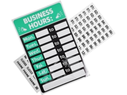 Placa De Horário Comercial, Adesivo Forte, Horário De Atendimento Modificável, Material Em Pvc, Ideal Para Restaurantes