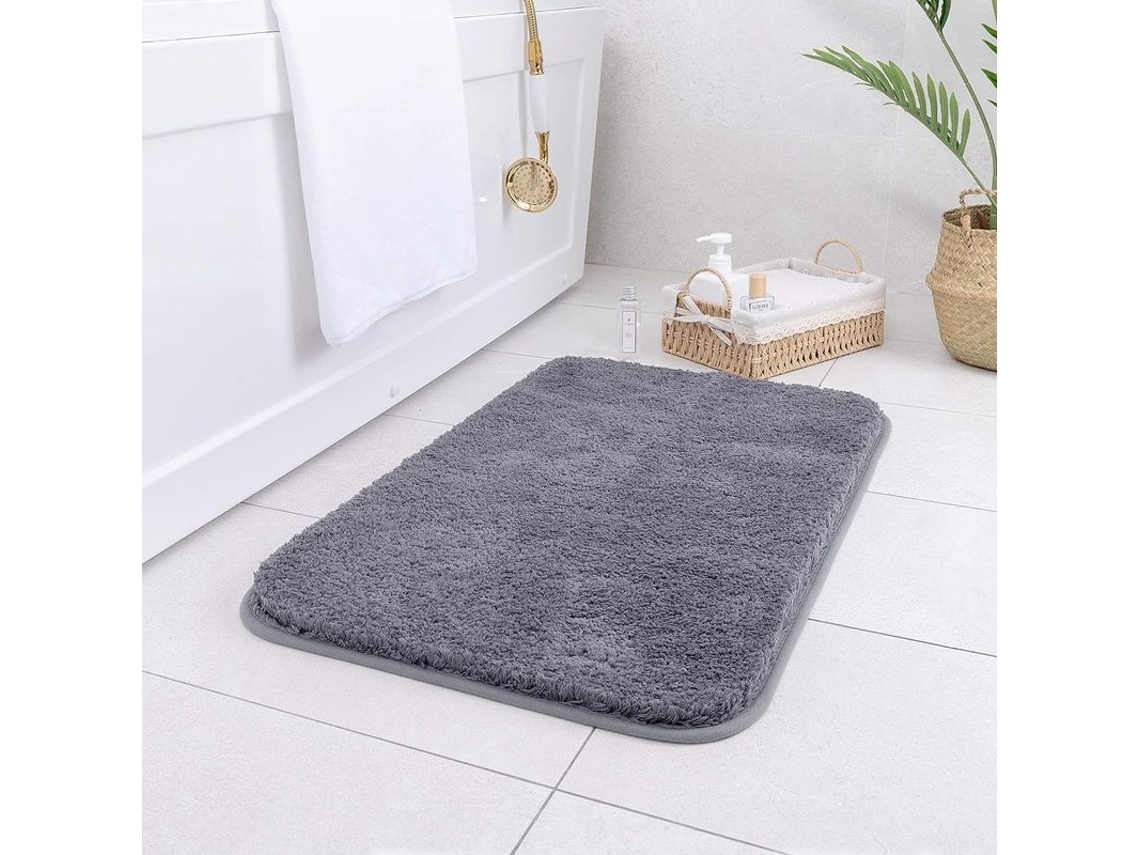 Alfombra De Baño Antideslizante, Súper Absorbente, Microfibra Suave, 40x60 Cm, Gris