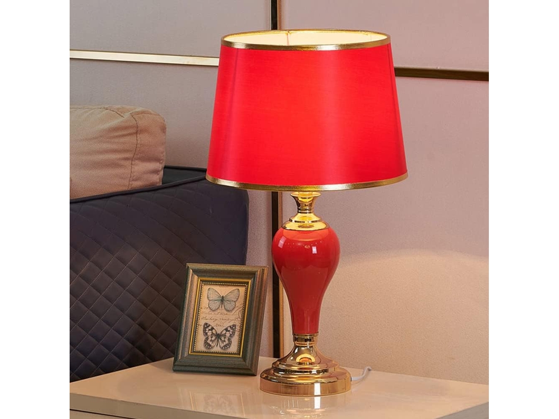 Abajur De Mesa Mengjay, Luminária Criativa De Porcelana Vermelha, Abajur De Cabeceira Para Quarto, Luminárias