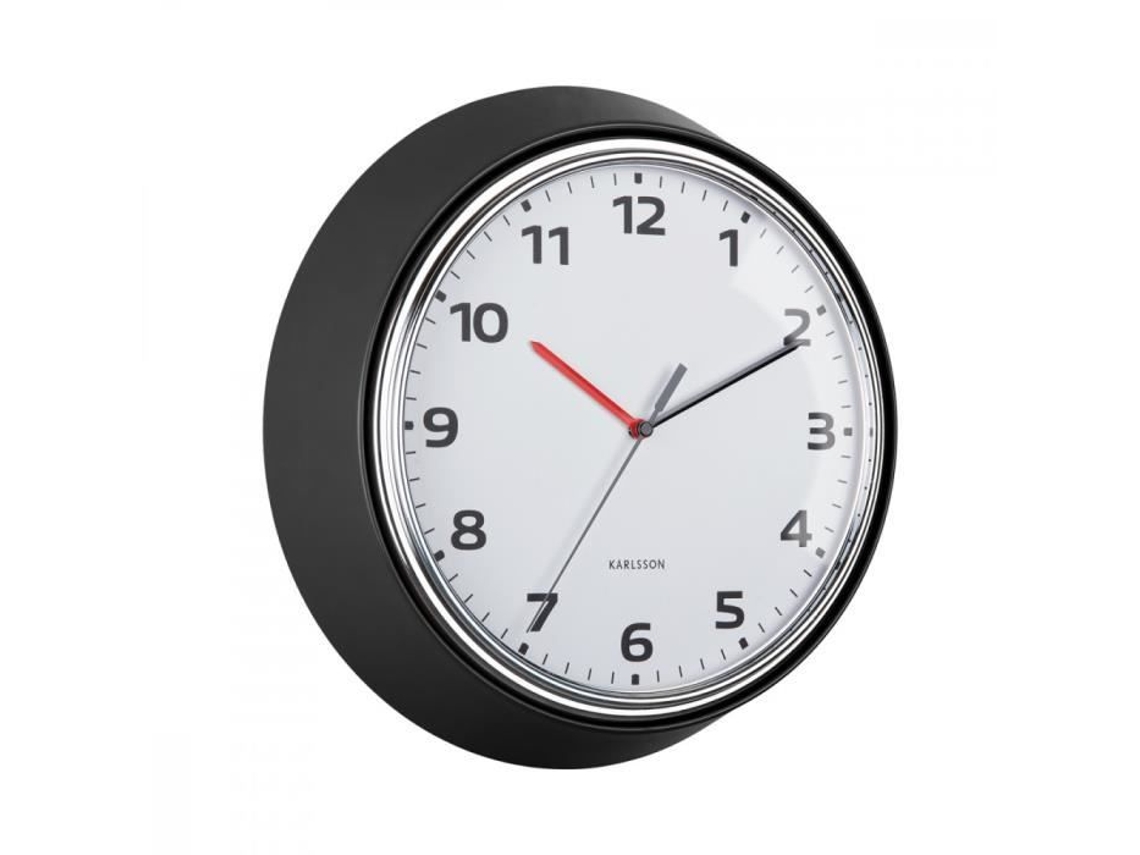 Relógio de Parede Retrô Moderno D34Cm Tempo Presente Preto PRESENT TIME