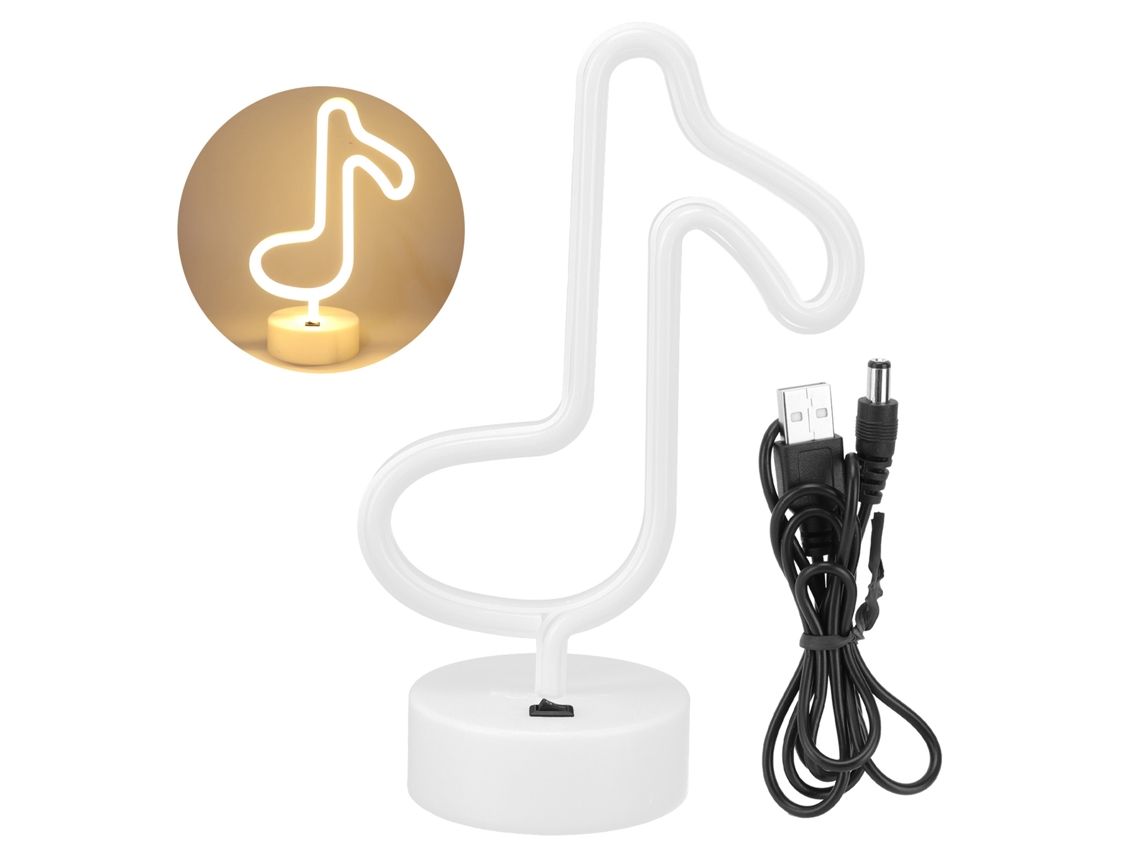 Luz de Mesa Neon Nota Musical Quente para Quartos Infantis Festa S/MARCA