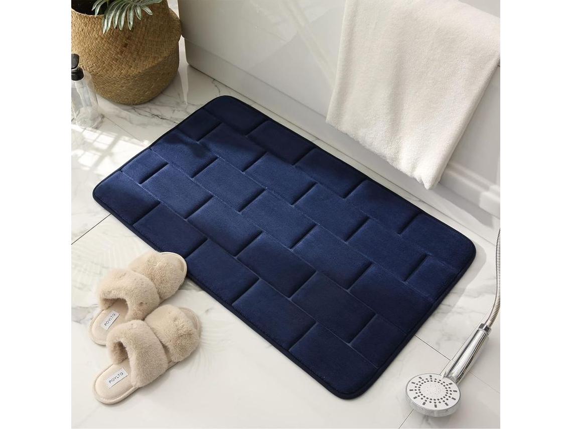 2026 linjou Tapete de Banho Antideslizante de Espuma de Memória Absorvente Lavável 50x80cm Azul Escuro Azul 50 X 80cm