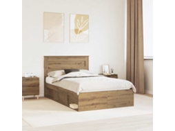 Vidaxl Estrutura Da Cama Com Cabeceira Carvalho Artesanal 120 X 200 Cm