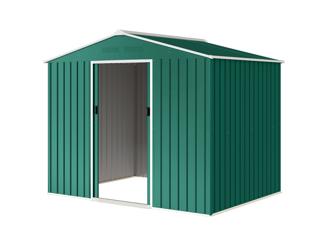 Galpão Jardim 3,6 M² Verde com portas deslizantes, fendas de ventilação, 236x171x191 Cm | S/MARCA